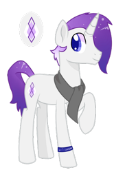 Size: 396x545 | Tagged: safe, artist:goldlines005, derpibooru import, oc, oc only, pony, unicorn, base used, clothes, horn, raised hoof, raised leg, scarf, simple background, smiling, solo, transparent background, unicorn oc