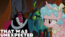 Size: 1280x720 | Tagged: safe, derpibooru import, edit, edited screencap, editor:quoterific, screencap, cozy glow, lord tirek, queen chrysalis, alicorn, centaur, changeling, changeling queen, pegasus, pony, season 9, the ending of the end, alicornified, cozycorn, female, filly, male, open mouth, race swap, ultimate chrysalis