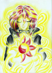 Size: 1662x2333 | Tagged: safe, artist:3500joel, derpibooru import, sunset shimmer, equestria girls, solo, traditional art