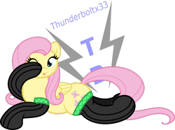 Size: 1068x795 | Tagged: safe, artist:thunderboltx33, derpibooru import, fluttershy, pegasus, pony, ;p, clothes, cute, daaaaaaaaaaaw, female, mare, one eye closed, shyabetes, simple background, socks, solo, tongue, tongue out, transparent background, wink