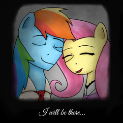 Size: 720x720 | Tagged: safe, alternate version, derpibooru import, fluttershy, rainbow dash, edmond dashie, female, flutterdash, i will be there, lesbian, mercedes, shipping, shycedes, the count of monte cristo, the count of monte rainbow