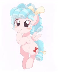 Size: 1502x1847 | Tagged: safe, artist:ginmaruxx, derpibooru import, cozy glow, pegasus, pony, blushing, cozybetes, cute, female, filly, flying, simple background, smiling, solo, white background