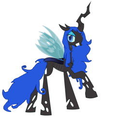 Size: 4000x4000 | Tagged: safe, artist:basinator, derpibooru import, oc, oc:blue visions, changeling, pony, blue changeling, female, krita, mare, requested art, simple background, solo, transparent background, vector