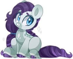 Size: 1786x1437 | Tagged: safe, artist:cinnamontee, derpibooru import, oc, oc:amethyst jade, earth pony, pony, chibi, magical lesbian spawn, male, offspring, parent:coloratura, parent:rarity, parents:rarararara, simple background, solo, stallion, transparent background