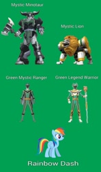 Size: 1192x2016 | Tagged: safe, derpibooru import, rainbow dash, female, green ranger, legend magigreen, legend warrior, magigreen, magilion, magimajin, magiranger, magitaurus, mahou sentai magiranger, mystic force, mystic lion, mystic minotaur, mystic titan, photo, power rangers, power rangers mystic force, solo, super sentai