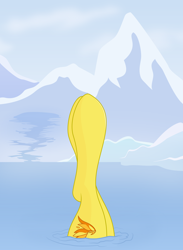 Size: 2750x3750 | Tagged: safe, artist:cycrus, derpibooru import, spitfire, pegasus, pony, female, fetish, hoof fetish, iceberg, lake, legs, legs in air, mare, mountain, pictures of legs, snow, solo