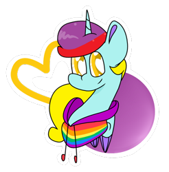 Size: 548x556 | Tagged: safe, artist:goldlines005, derpibooru import, oc, oc only, alicorn, pony, alicorn oc, bust, clothes, commission, gay pride flag, heart eyes, hoodie, horn, pride, pride flag, simple background, smiling, solo, transparent background, wingding eyes, wings, ych result