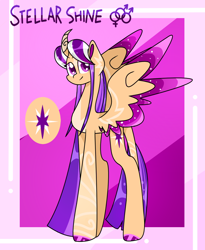 Size: 996x1215 | Tagged: safe, artist:goldlines005, derpibooru import, oc, oc only, alicorn, pony, alicorn oc, curved horn, female, hoof polish, horn, mare, offspring, parent:flash sentry, parent:twilight sparkle, parents:flashlight, two toned wings, wings