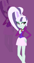 Size: 296x546 | Tagged: safe, artist:xxkerrysweetxx, derpibooru import, coloratura, equestria girls, rainbow rocks, alternate universe, boots, clothes, countess coloratura, equestria girls-ified, female, gem, hand on hip, high heels, jacket, lidded eyes, ponytail, shoes, simple background, siren gem, solo, spikes