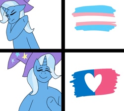 Size: 1024x919 | Tagged: safe, derpibooru import, trixie, pony, unicorn, cis, drake, female, flag, heart, male, mare, meme, op is trying to start shit, pride, solo, straight, transgender