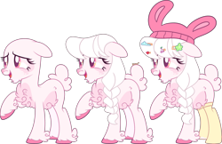 Size: 4762x3079 | Tagged: safe, artist:kurosawakuro, derpibooru import, oc, pony, sheep, bald, clothes, female, hat, sheep pony, simple background, socks, solo, transparent background