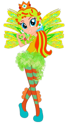 Size: 1025x1920 | Tagged: safe, artist:marihht, artist:princesssnowofc, artist:user15432, derpibooru import, human, equestria girls, alternate hairstyle, barely eqg related, base used, clothes, colored wings, crossover, crown, ear piercing, earring, equestria girls style, equestria girls-ified, fairy, fairy princess, fairy wings, fairyized, fins, gradient wings, green hair, heart hands, jewelry, long hair, looking at you, nintendo, piercing, ponytail, princess daisy, regalia, shoes, simple background, sirenix, sparkly wings, super mario bros., transparent background, wings, winx, winx club, winxified, yellow wings