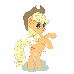 Size: 2048x2048 | Tagged: safe, artist:lynnpone, derpibooru import, applejack, earth pony, pony, :3, applejack's hat, bipedal, clothes, cowboy hat, cute, female, hat, jackabetes, solo