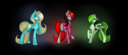 Size: 2629x1139 | Tagged: safe, artist:aonairfaol, derpibooru import, oc, oc only, earth pony, pegasus, pony, abstract background, clothes, earth pony oc, hoodie, pegasus oc, smiling, solo, wings