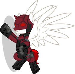 Size: 1280x1260 | Tagged: safe, artist:mlp-trailgrazer, derpibooru import, oc, pegasus, pony, clothes, cosplay, costume, daredevil, male, solo, stallion