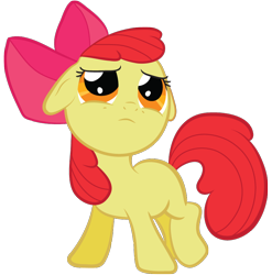 Size: 800x810 | Tagged: safe, artist:mf99k, derpibooru import, apple bloom, earth pony, pony, apple bloom's bow, bow, ears, female, filly, floppy ears, hair bow, simple background, solo, transparent background, vector