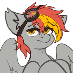 Size: 1500x1500 | Tagged: safe, artist:etoz, derpibooru import, oc, oc only, oc:afterburner, pegasus, pony, :/, glasses, male, pegasus oc, sketch, stallion, wings