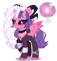 Size: 1316x1404 | Tagged: safe, artist:gihhbloonde, derpibooru import, oc, hybrid, female, interspecies offspring, offspring, parent:lord tirek, parent:twilight sparkle, parents:twirek, simple background, solo, transparent background