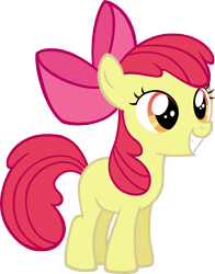 Size: 6000x7662 | Tagged: safe, artist:moongazeponies, derpibooru import, apple bloom, earth pony, pony, apple bloom's bow, bow, excited, female, filly, hair bow, simple background, solo, transparent background, vector