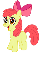 Size: 792x1150 | Tagged: safe, artist:aleximusprime, derpibooru import, apple bloom, earth pony, female, filly, happy, obtrusive watermark, solo, vector, watermark
