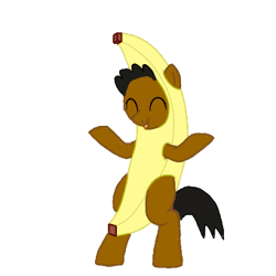 Size: 340x340 | Tagged: safe, derpibooru import, oc, oc only, oc:ladainian otis, banana suit, cute, peanut butter jelly time, simple background, solo, transparent background