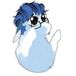 Size: 512x512 | Tagged: safe, artist:inisealga, derpibooru import, oc, oc only, oc:soaring spirit, pegasus, :p, coat markings, ears, floppy ears, glasses, hug, pegasus oc, simple background, solo, sticker, tongue, tongue out, transparent background