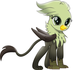 Size: 2042x1957 | Tagged: safe, artist:lincolnbrewsterfan, derpibooru exclusive, derpibooru import, griffon, my little pony: the movie, the ending of the end, .svg available, female, folded wings, gemma, inkscape, leonine tail, looking at you, movie accurate, paws, shading, simple background, standing, svg, talons, transparent background, vector, wings