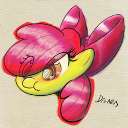 Size: 894x894 | Tagged: safe, artist:dilarus, apple bloom, earth pony, pony, bust, female, filly, portrait, solo