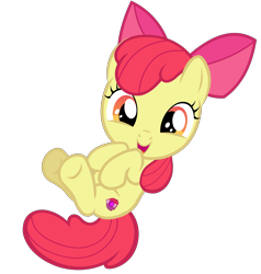 Size: 2000x2100 | Tagged: safe, artist:disneyequestrian2012, derpibooru import, apple bloom, earth pony, adorabloom, cute, female, filly, happy, looking at you, lying down, on back, simple background, transparent background, vector