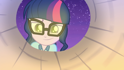 Size: 1334x750 | Tagged: safe, derpibooru import, screencap, sci-twi, twilight sparkle, equestria girls, legend of everfree, night, smiling