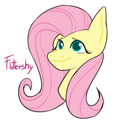 Size: 1000x1000 | Tagged: safe, artist:dymitre, derpibooru import, fluttershy, pegasus, pony, :3, bust, cute, daaaaaaaaaaaw, eyelashes, female, mare, shyabetes, simple background, smiling, solo, white background