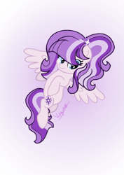 Size: 1240x1754 | Tagged: safe, artist:amicasecretuwu, derpibooru import, oc, oc:purple star, pegasus, pony, female, mare, simple background, solo