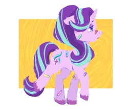 Size: 855x738 | Tagged: safe, artist:sugarfrogg_, derpibooru import, starlight glimmer, pony, unicorn, bandage, bandaid, solo