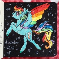 Size: 1080x1080 | Tagged: safe, artist:skior, derpibooru import, rainbow dash, pony, solo, traditional art