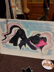 Size: 3076x4096 | Tagged: safe, artist:taurson, derpibooru import, oc, bat pony, pony, bat pony oc, commission, everfree forest, face down ass up, sleeping, solo, traditional art