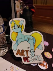 Size: 3076x4096 | Tagged: safe, artist:taurson, derpibooru import, oc, oc only, oc:art's desire, pony, unicorn, everfree northwest, female, mare, photo, solo, traditional art