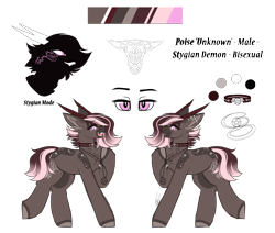 Size: 4500x3820 | Tagged: safe, artist:inspiredpixels, derpibooru import, oc, oc only, original species, pony, chest fluff, choker, coat markings, colored hooves, horn, jewelry, male, pendant, reference sheet, simple background, stallion, transparent background