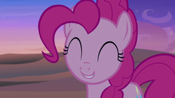 Size: 1280x720 | Tagged: safe, derpibooru import, screencap, pinkie pie, earth pony, pony, daring done?, season 7, ^^, cute, diapinkes, eyes closed, female, mare, smiling, solo