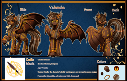 Size: 7360x4685 | Tagged: safe, alternate version, artist:pridark, derpibooru import, oc, oc only, oc:valencia, bat pony, pony, bat pony oc, reference sheet, solo