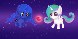 Size: 1200x600 | Tagged: safe, artist:xodok, derpibooru import, princess celestia, princess luna, alicorn, series:ponyashnost, cutie mark, heart, heart eyes, horn, wingding eyes, wings