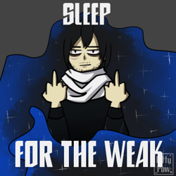 Size: 470x470 | Tagged: safe, artist:sunnypaw121, derpibooru import, princess luna, alicorn, human, anime, crossover, humanized, middle finger, my hero academia, offscreen character, shota aizawa, vulgar