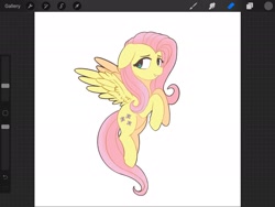 Size: 2048x1536 | Tagged: safe, artist:flixanoa, derpibooru import, fluttershy, pegasus, pony, cute, daaaaaaaaaaaw, ears, floppy ears, looking sideways, screenshots, shyabetes, simple background, solo, white background