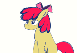 Size: 965x664 | Tagged: safe, artist:violetnightfire, derpibooru import, apple bloom, earth pony, female, filly, solo, upset