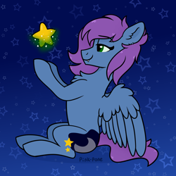 Size: 1500x1500 | Tagged: safe, artist:pink-pone, derpibooru import, oc, pegasus, pony, solo, stars