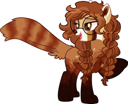 Size: 2799x2297 | Tagged: safe, artist:kurosawakuro, derpibooru import, oc, oc only, oc:molly (broken-boulevard), original species, pony, red panda, red panda pony, base used, female, glasses, round glasses, simple background, solo, transparent background