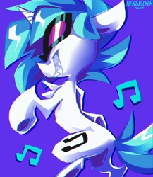 Size: 2600x3000 | Tagged: safe, artist:nekosnicker, derpibooru import, dj pon-3, vinyl scratch, pony, unicorn, music notes, solo