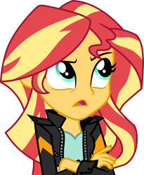 Size: 3000x3656 | Tagged: safe, artist:cloudyglow, derpibooru import, sunset shimmer, equestria girls, friendship games, .ai available, clothes, female, high res, jacket, open mouth, simple background, solo, transparent background, vector