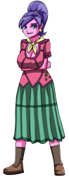 Size: 1416x3600 | Tagged: safe, artist:artemis-polara, derpibooru import, cookie crumbles, equestria girls, boots, breasts, busty cookie crumbles, clothes, dress, equestria girls-ified, female, milf, scarf, shirt, shoes, simple background, solo, transparent background