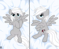 Size: 1940x1620 | Tagged: safe, derpibooru import, oc, oc:silver, oc:silver edge, pegasus, pony, body pillow, cute, female, looking at you, lying down, mare, pegasus oc, wings