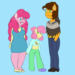 Size: 2048x2048 | Tagged: safe, artist:mintymelody, derpibooru import, cheese sandwich, li'l cheese, pinkie pie, anthro, the last problem, family